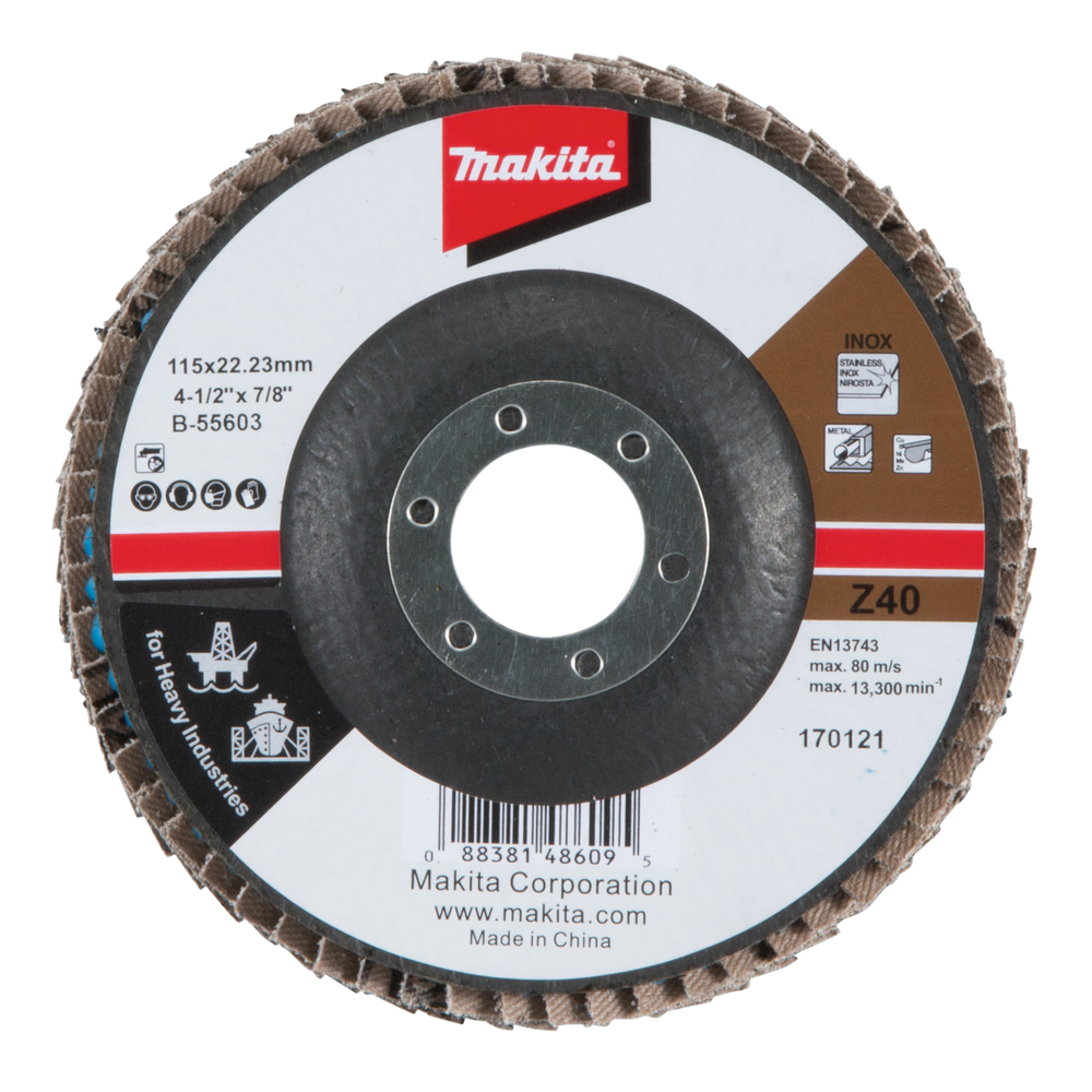 Flap Disc 115 x 22.23 mm, Z40, INOX