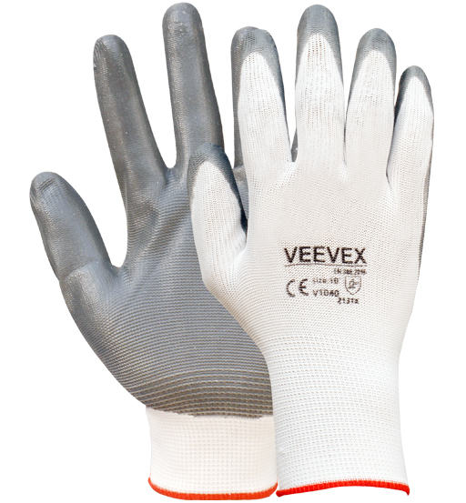 VEEVEX NITRIL GLOVES GREY GRIP