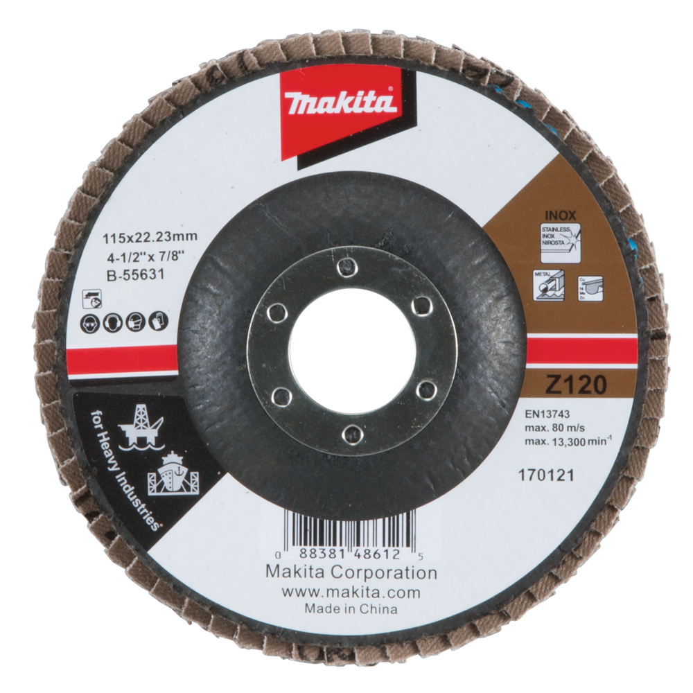 Flap disc 22.23 x 115mm, Z120, Heavy Duty