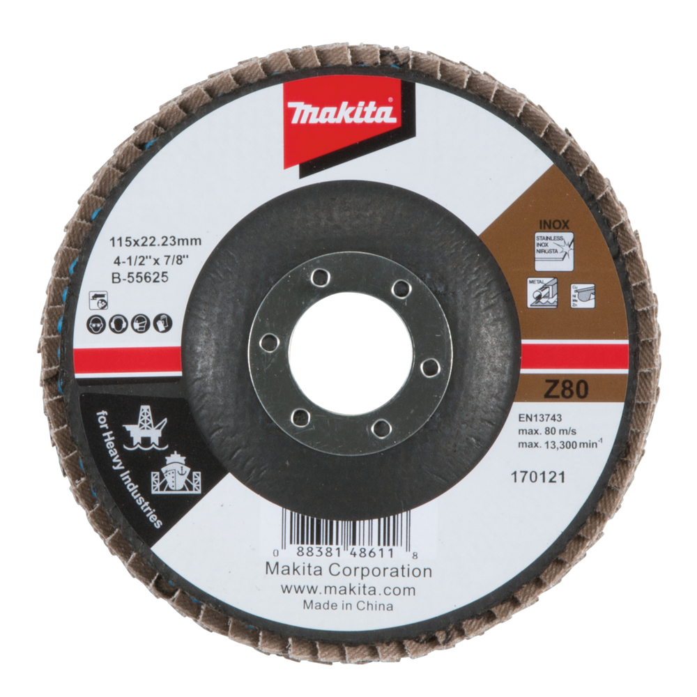 Flap disc 22.23 x 115mm, Z80, Heavy Duty