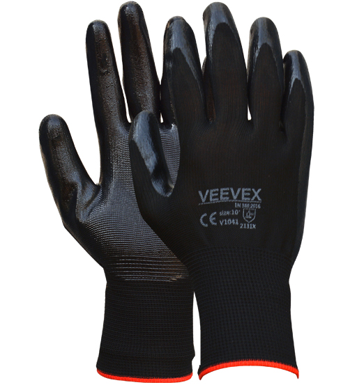 VEEVEX NITRIL GLOVES BLACK GRIP