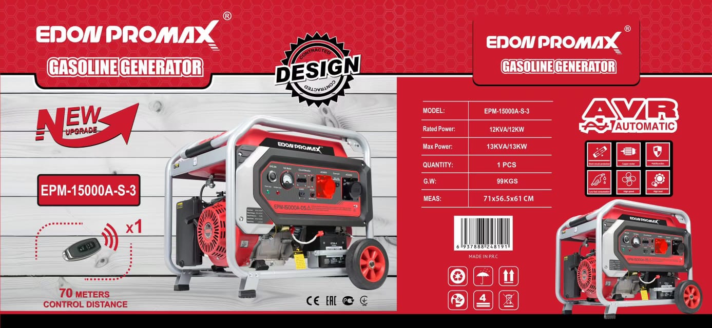 EDON PROMAX 15KVA GASOLINE GENERATOR EPM-15000A-S-3