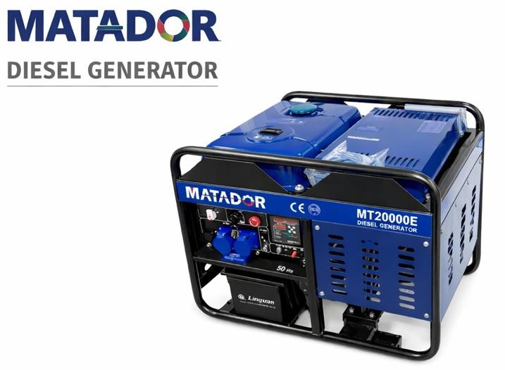 MATADOR HEAVY DUTY 14KVA DIESEL GENERATOR, OPEN TYPE, MODEL: MT20000E