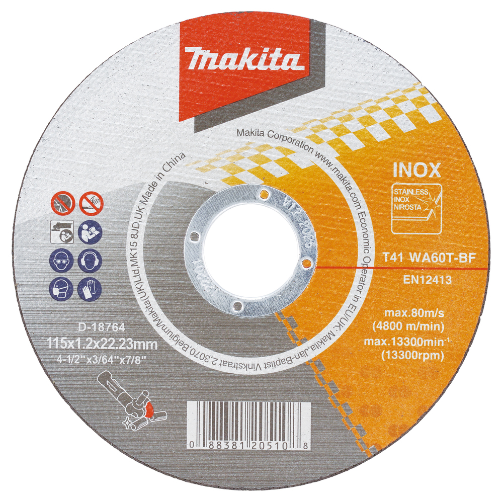Cut-off wheel 115 x 1,2 x 22,23 mm, WA60T